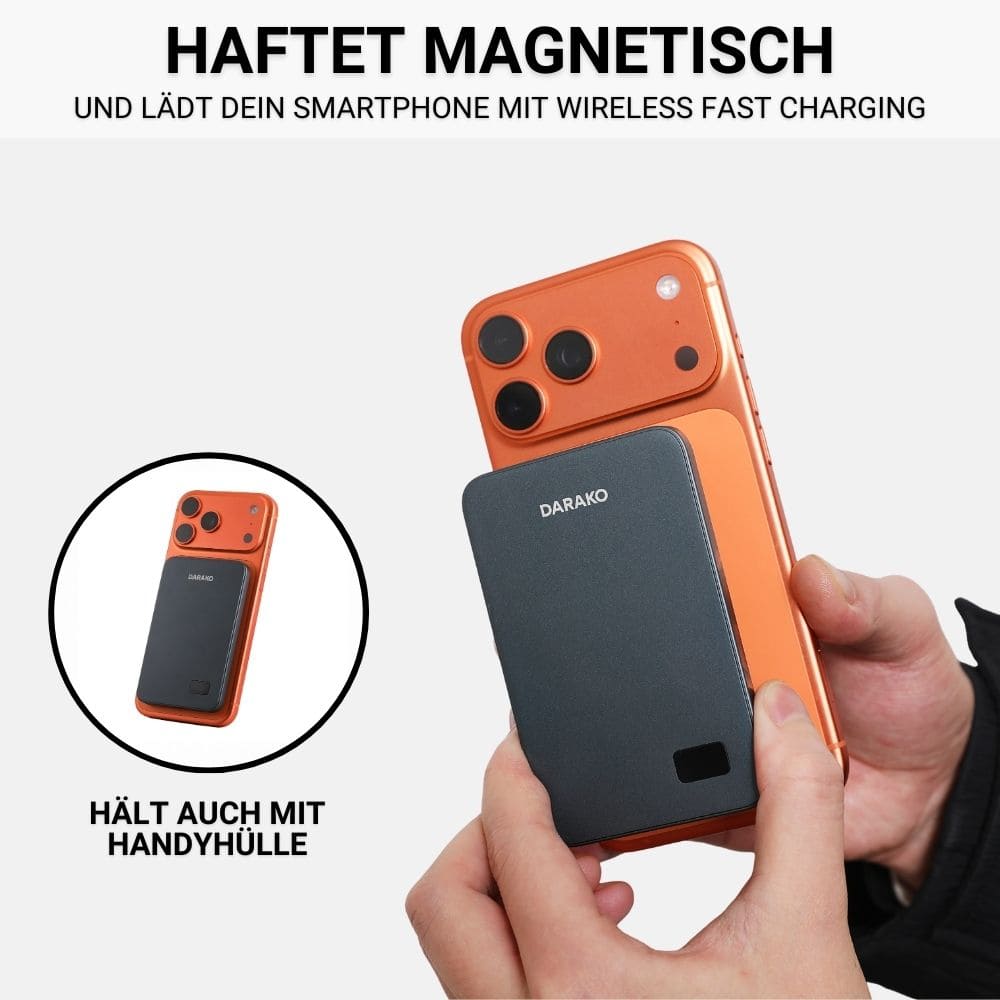 Darako™ PrimeCharge - magnetische Powerbank mit Überhitzungsschutz - DARAKO