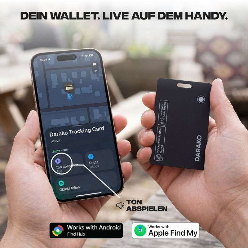 Darako™ Tracking Card – Orte deine Wertsachen überall - DARAKO